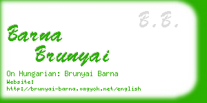 barna brunyai business card